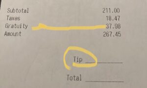 Rick Dees Instagram - New for the New Year…
Have you seen this on your restaurant bill?
A “gratuity” AND a “tip”?
What do you think?
