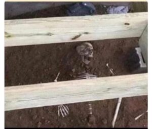 Rick Dees Instagram - From a listener:
Redoing the deck… So I went to Party City and purchased a skeleton. 
Now, in 20 years, when the new homeowner needs to redo the deck…