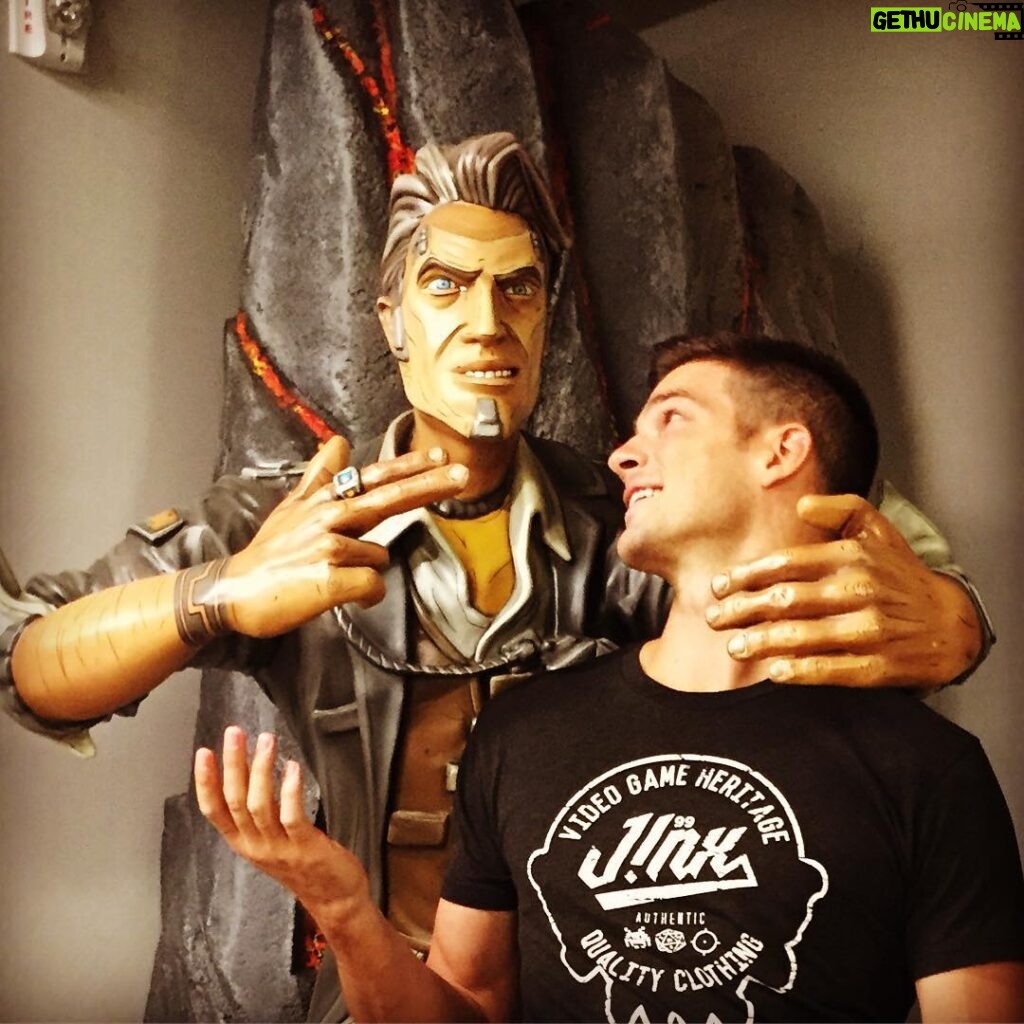 Rick Malambri Instagram - Handsome Jack and I are the best of friends! Can't you tell. Hanging at Gearbox Studios today w/ amazing friends.