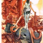 Rick Remender Instagram - New LOW Stel Caine piece from the master of watercolors @gregtocchini_art LOW compendium edition -- a beautiful softcover of the entire series -- just came out. Buy it. Read it. Beat off a mugger. That didn't sound right. I meant, stave off a mugger with the huge compendium book. Whatever. @imagecomics @giantgenerator