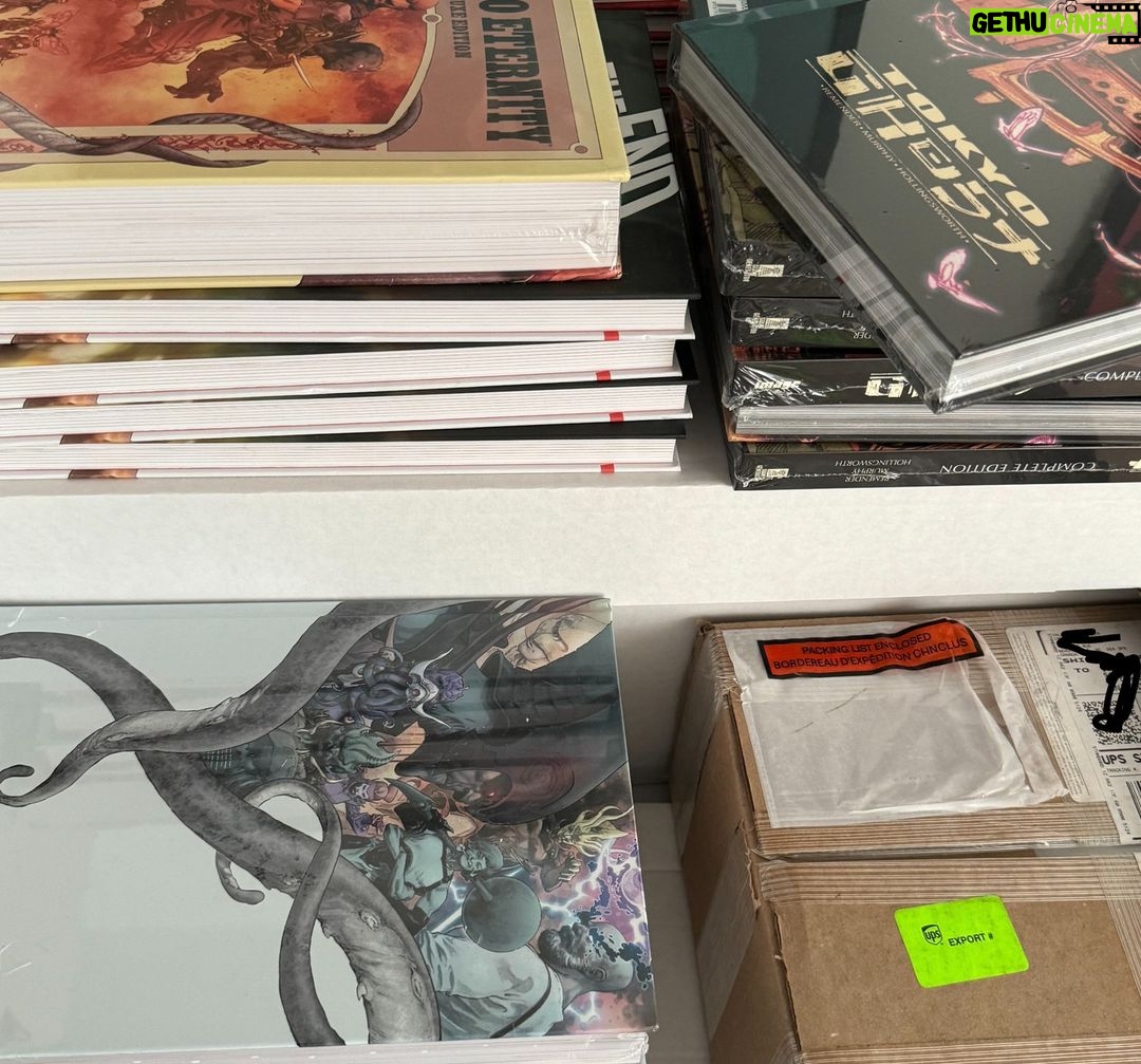 Rick Remender Instagram - Giant Generator will have a booth at Artist Alley HB907 for @newyorkcomiccon where we will have EVERY Giant Generator deluxe HC from my personal stock (most 1st prints) for sale as well as limited signed giclee prints by @jgjonesart, @bengalgram, @spacejunkees and signings w @maxfiumara @jomeopena @matteoscalera @wescraigcomics @leeloughridge @dave.mccaig and more as well as a panel Saturday where we will answer your questions, show your our undying gratitude, and announce many other exciting things.