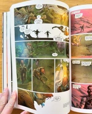 Rick Remender Instagram - I joined forces with the mighty @jomeopena to spend many years making SEVEN TO ETERNITY for you and your cousins and your neighbors and this beautiful @dcbservice variant of the oversized HC is very sold out but we still have stock on the 3rd printing of the regular cover. @jamesharrenart pops in for a bridge chapter. @matthollingsworthcolor bleeds color love on the entire thing. It’s a goddamned masterpiece printed on the best paper available and if you don’t love it I’ll buy it back from you and beat myself with it. Will film for proof.