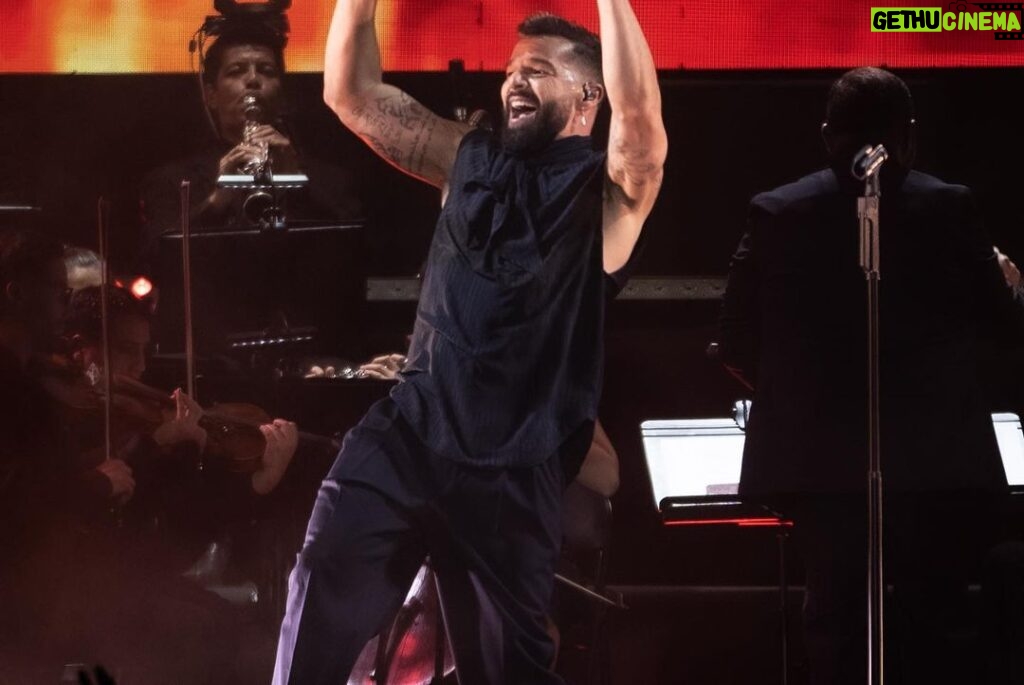 Ricky Martin Instagram - Primera noche en Santiago! Mañana vamos por más. Gracias por tu fuerza. Siento tanto cada vez que estoy frente a ustedes. #sinfónico #Chile . 📷: @leandrovco Santiago, Chile
