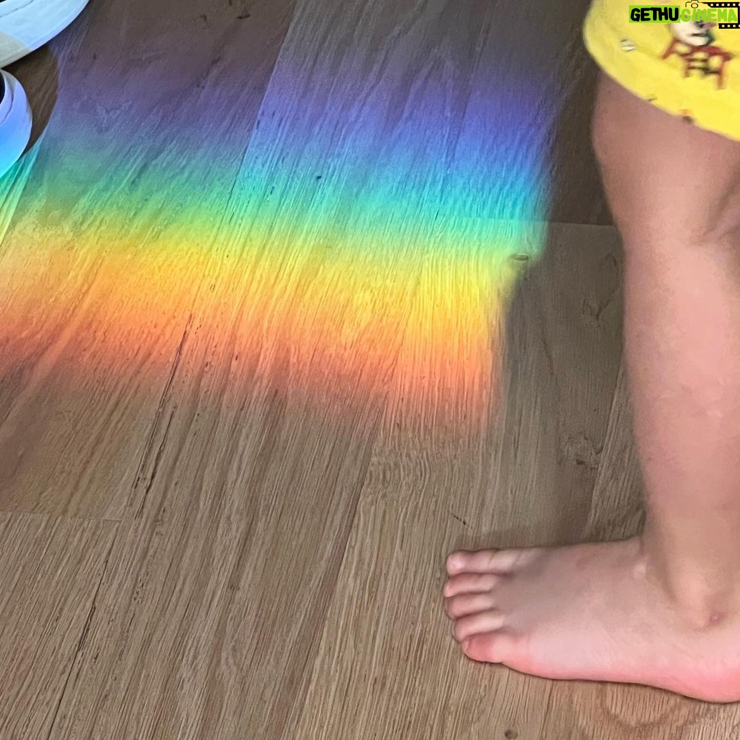 Ricky Martin Instagram - My son found a natural rainbow in our closet. Yes, there are lights and rainbows in our closets now. No more darkness only #PRIDE happy #pridemonth everyone. #BabyRenn