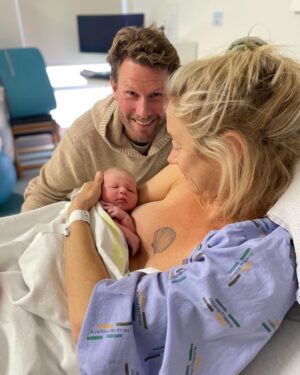 Riley Elliott Instagram - So we had a baby girl!!!! 
✨ Sailor Jane Elliott ✨ 
Born 3rd October, 3.3kg. 
I’ve held baby sharks before, a few human ones here and there, but never have I experienced something quite like this. After an amazing labour by Amber, where she did 3/4 of the labour at home, we were surrounded by the most incredible team of women at North Shore Hospital. I was instructed by our midwife to catch my very own baby girl as she came into the world. From her very first moment in this world she was eyes open, super inquisitive and has been a dream so far, peacefully observing her new world with us. 
She’s already been in the water with Great Whites for Shark Week (inside mummy), has a wolf for a brother, and will likely live a very oceanic life. Lots of love little Sailor. And Amber, I am and always will be blown away by your strength and beauty xxx