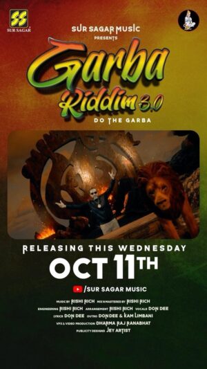 Rishi Rich Instagram - Ready for a FRESH VIBE this Navratri….. Garba Riddim 3:0 Do The Garba! Available on @sursagarmusic YouTube Channel & all digital Platforms this Wednesday 11Th Oct. 
Vocals and Lyrics @dondmarley 
Music Production @rishirich 
Video Credits: - Vfx & Video Production @dharmatography
Publicity Designs: Jey Artist @iamjeyartist
#dondee #rishirich #garbariddim #garbariddim3 #gujarati