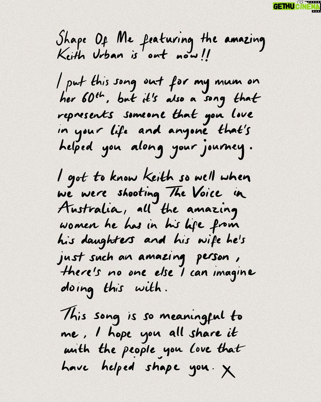 Rita Ora Instagram - SHAPE OF ME featuring the amazing @keithurban is out now!! ❤️🎸 This songs means so much to me