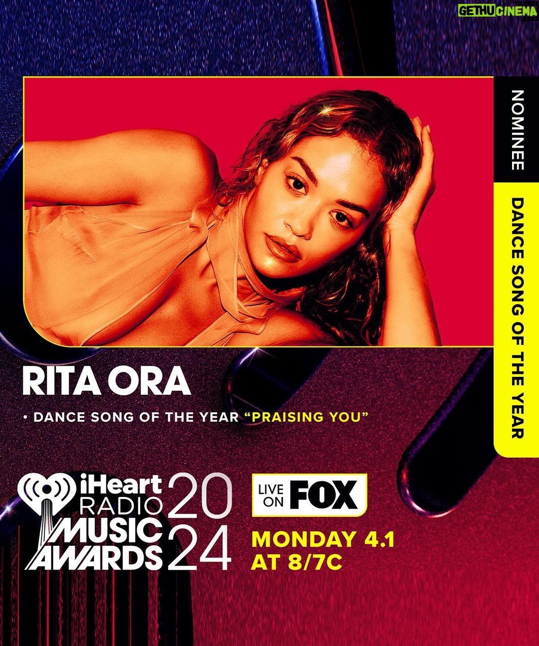 Rita Ora Instagram - Praising You with @officialfatboyslim has been nominated for Dance Song Of The Year at this year’s @iheartradio awards!!! 💕✨ An absolute journey, so glad I got to release this with a dance legend. Thanks to everyone who listened and loved it 🥰