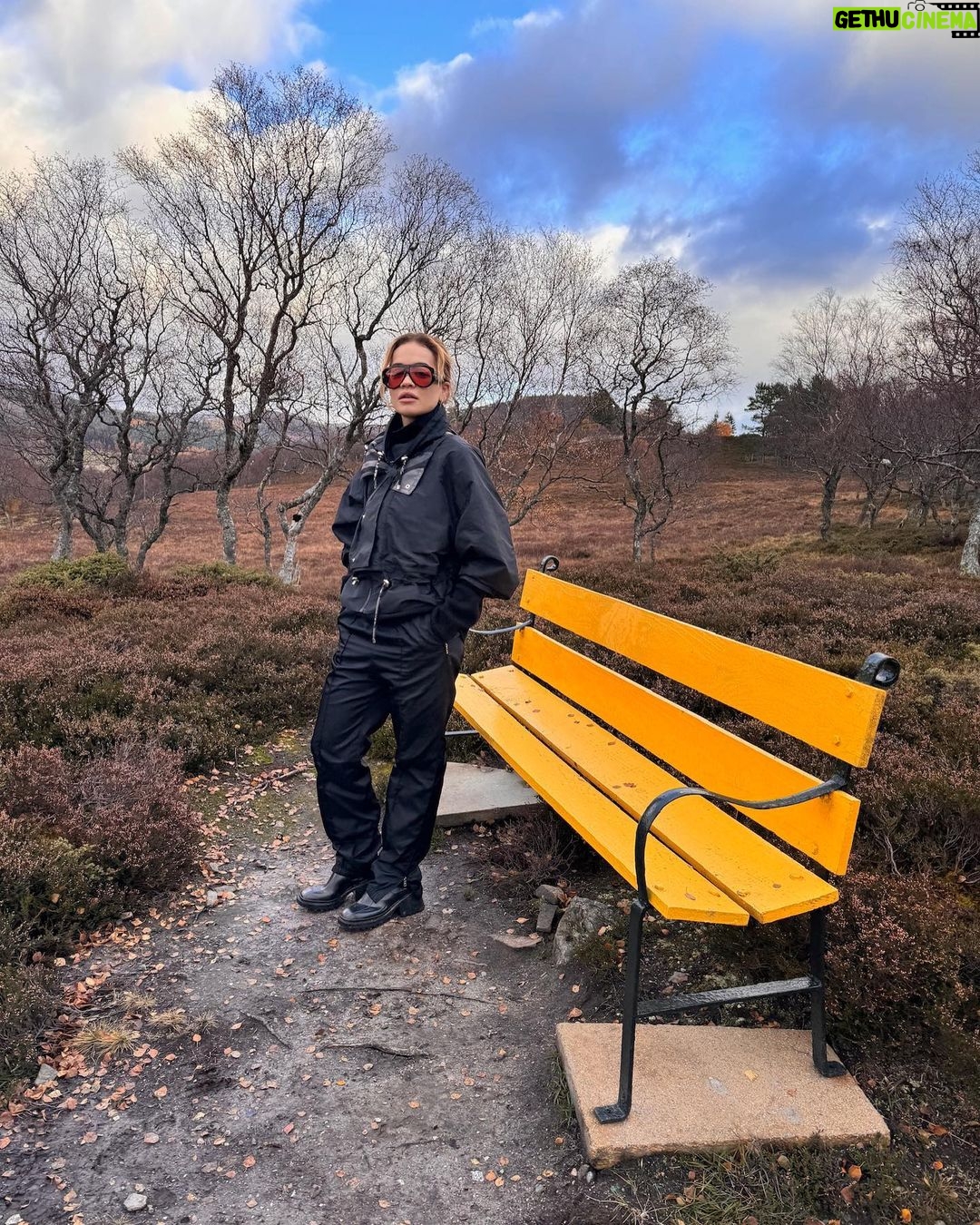 Rita Ora Instagram - I had THE MOST incredible time in Scotland!! Matched my outfit to the trees, obviously ππΌββοΈπ§‘β¨ I'll be back sooooon! We both loved exploring and living the Shrek fantasyβ€οΈ Feeling refreshed and recharged πββοΈππ