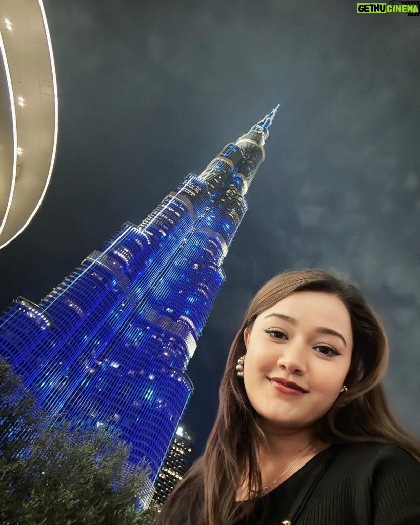 Riyasha Dahal Instagram - Making memories and exploring with the Burj Khalifa by my side. Burj Khalifa, Dubai
