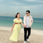 Riyasha Dahal Instagram - Hand in hand, heart to heart, we walk through life together. 🪬 @mystic_victor ❤️ Kite beach, Jumeirah, Dubai
