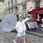 Riyasha Dahal Instagram - Riyasha in Paris infront of Emily in Paris shooting location. 🩵 #riyashadahal #emilyinparis #france #europetour Paris, France