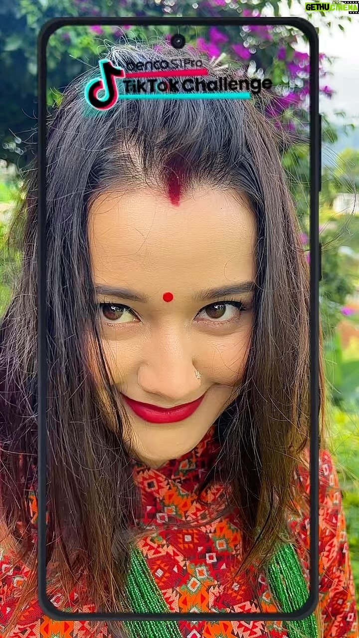 Riyasha Dahal Instagram - Groove with me and let the fire within you light up! 🤣 my fire is being myself 🤣🤣 this is when i get too deep in lyrics. 🤣 @benconepal #bencoS1Pro #bencoTiktokChallenge #putali #MoooreThanYouExpected #justforfun😂😂