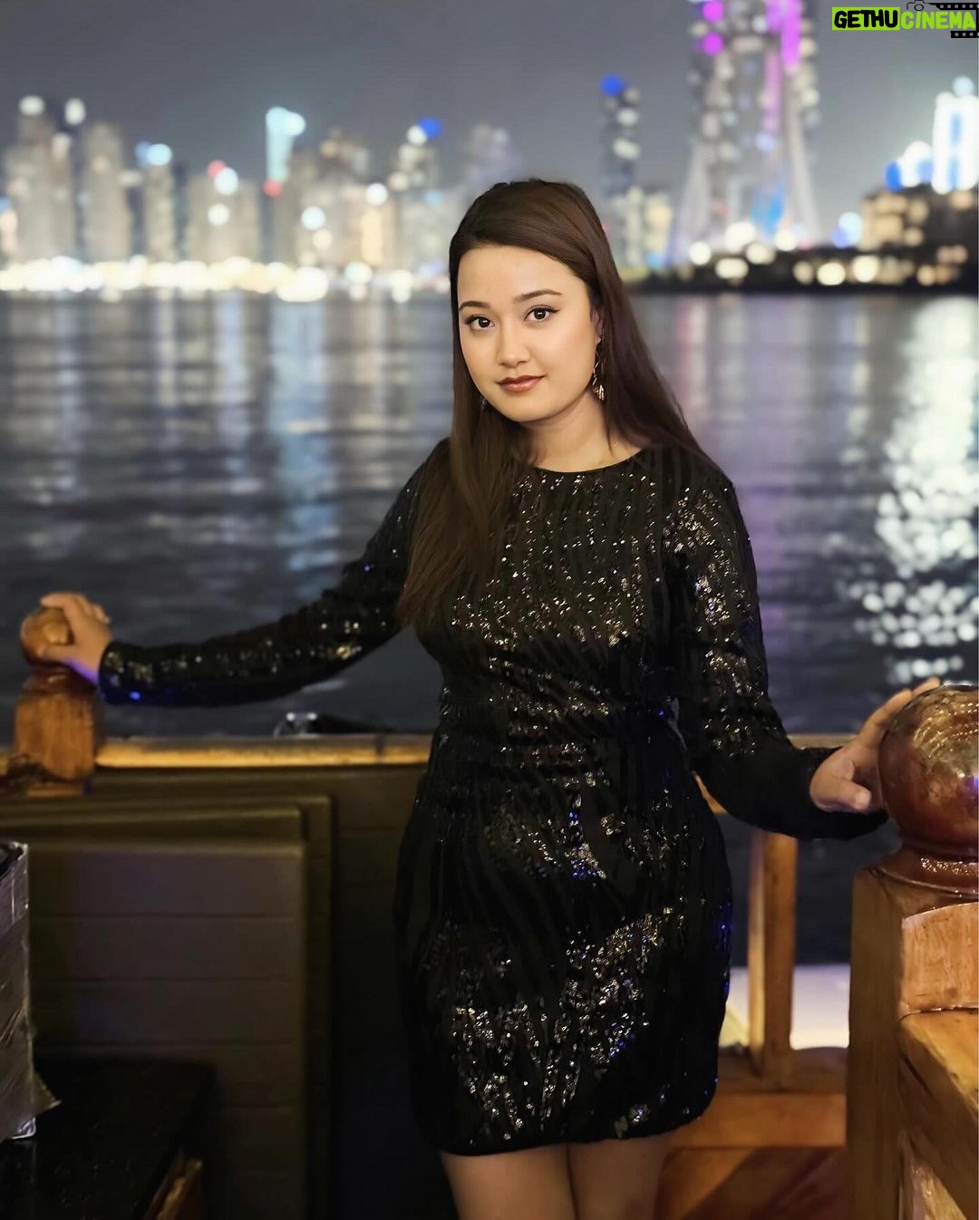 Riyasha Dahal Instagram - In the beauty of the night, we discover the art of living. Dubai Marina