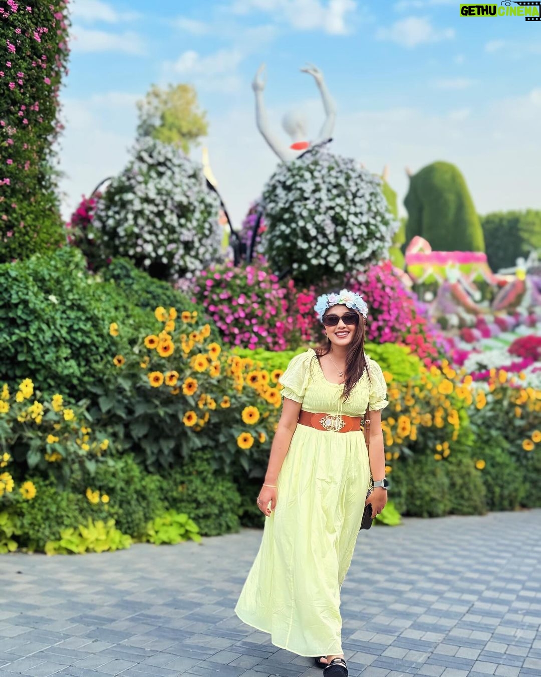 Riyasha Dahal Instagram - Embracing the imperfections, my soul radiates a beauty that goes beyond the surface. Miracle Garden, Dubai