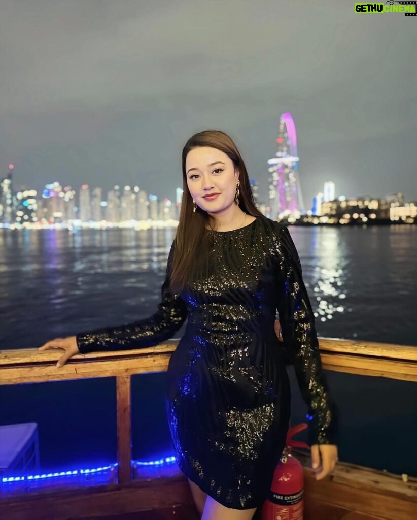 Riyasha Dahal Instagram - In the beauty of the night, we discover the art of living. Dubai Marina