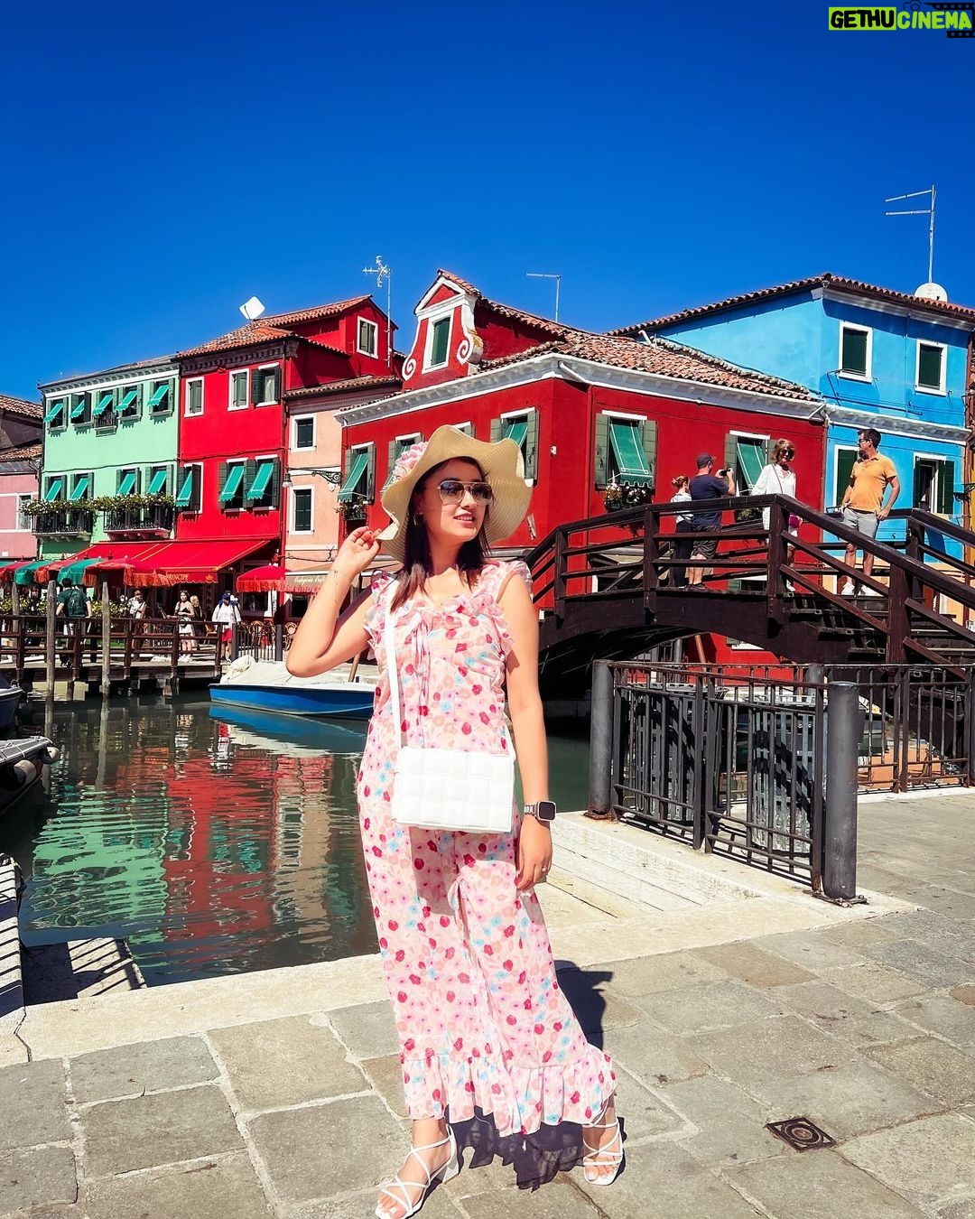 Riyasha Dahal Instagram - Life is a canvas; paint it with the vibrant strokes of love, laughter, and endless possibilities. Burano, Colourful Island, Venice