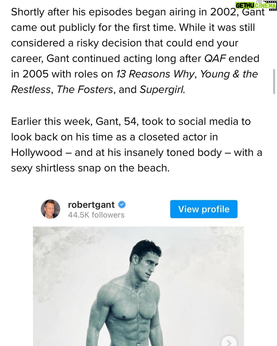 Robert Gant - 6.3K Likes - Thanks for the nice write up, @queerty! I’ll keep doing the occasional archival dig to unearth a throwback every once in a while. 🙂🏳️🌈
https://www.queerty.com/queer-folk-hottie-robert-gants-shirtless-throwbacks-making-us-re-binge-original-series-20230202