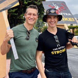 Robert Gant Instagram - I had the good fortune to work with this wonderful and very talented gent, @chrisgorham, back in 2000-2001. Happy to be walking the picket line with him at that same lot these 23 years later as we all close in on a fair and equitable deal. And grateful to get to be in this beautiful profession after all this time. Will be good to have everyone back to work!

#sagaftrastrong