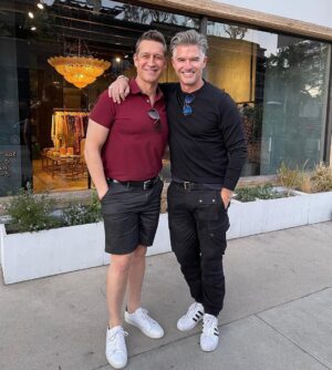 Robert Gant Instagram - So I first met this amazing guy on Rehoboth Beach, Delaware in the summer of 1991. I was working at the Department of Justice in DC (the Executive Office for US Attorneys, to be exact) between my first and second years of law school at Georgetown and was grateful, to say the least, for the shore-lined respite from our nation’s capital’s suffocatingly humid days. 

That early afternoon, I remember scanning across the sand and spotting this dazzling smile atop a tanned shirtless torso and a red Hawaiian-esque wrap at the waist, invariably concealing the speedo underneath. Okay, fine, one or both of us may have had puka shells around our necks. It was the 90’s after all. And, yes, a brief make out session may well have taken place at some point later that day, but we digress.

Cut to three decades later, and I’m beyond thankful to catch up over coffee and some nosh and share about our life journeys so far and our visions for the future. It’s a special thing for someone to have witnessed the change from the boy you were to the man that you’ve become. All as we walk our paths as sober fellows. Thank you for the wonderful catch-up, @mr.rutherford, my friend. To be continued. Here’s to the next 30. 

(The unintentional backdrop captured the sentiment of the experience.)

#Friends #30YearsLater #TheGreatLife #TheValueOfDecades