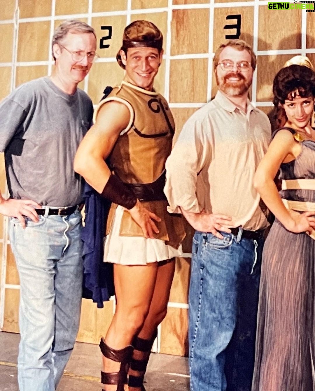 Robert Gant - 4.6K Likes - This month is the 25th Anniversary of Disney’s Hercules! And with it comes many memories. Playing the famed Herc was one of my very first jobs in Hollywood. From beginning to end, I worked on the film for a period spanning 18 months, on and off, memorizing Tate Donovan‘s classic, humorously stuttering dialogue (pre-recorded and given to me to learn on cassette tapes) and infusing the scenes with my own comedic interpretation.
As new as I was to the process, my good fortune in getting to work with some of Disney’s most legendary animators was clear to me. Directors John Musker and Ron Clements (already legends going into the process as the director/creators of The Little Mermaid and Aladdin), and all the team, were beyond amazing to work with.
Granted, by the end of the run, the Hercules outfit I donned each session was showing signs of its prolonged use. In particular, Hercules’ hair, which had started as a well formed wig, ultimately morphed into the hairspray-infused helmet you see in the photo above.
But nothing could dampen the joy I felt at getting to be a part of this incredible classic, acting out the many fights and scenes, action-filled and romantic, as the animators worked their Olympian magic to create this timeless homage to the Greek demigod.
Huge shout out to @michelledanse, my Megara cohort, who helped bring that character to life so beautifully. Herc is forever in my heart, and having gotten to work on that project will always remain for me one of those truly cool, utterly unique Hollywood experiences. Thanks so much, John and Ron, for giving me the opportunity to “go the distance” and be a part of immortalizing your timeless, eternally heroic, big lovable lug, Herc.
#Hercules #Disney #DisneyAnimation #ZeroToHero #GoTheDistance