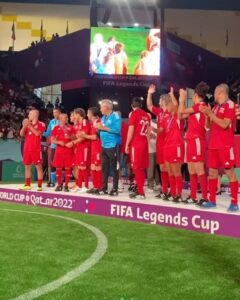 Roberto Carlos Instagram - Congratulations to FIFA for organising this great tournament. Always good to be back on the field and play with old friends. @fifaworldcup Parabéns à FIFA pela organização desse torneio de lendas. Bom poder voltar aos gramados e rever velhos amigos. Mais uma taça pra conta 😂😂