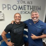 Roberto Carlos Instagram – Dia de checar os meus exames no  @dr.al_realhealth … Impressionado com a excelência do atendimento, medicina avançada que vai me ajudar muito, tô até pensando em voltar a jogar 😜 … Obrigado @promethiumhormones … Dr. Al Promethium Medical