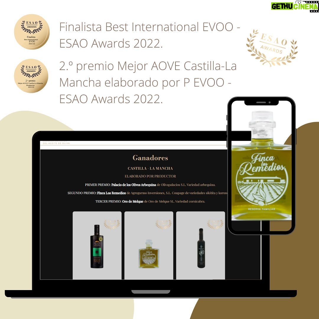 Roberto Carlos Instagram - ¡Estamos de Enhorabuena!🤩 Hoy nos hacemos eco de las buenas noticias y es que la @esao_spain nos ha clasificado con los sellos: ✔️ 2.º premio Mejor AOVE Castilla-La Mancha elaborado por Productor - ESAO Awards 2021/22.🏅 ✔️ Finalista Best International EVOO - ESAO Awards 2021/22.🏅 Estamos felices de ver como nuestro proyecto familiar es reconocido a nivel internacional 🌏. Seguimos hoy más ilusionados que nunca 🔝 #aove #premiosesao #productoespañol #aceitedeolivavirgenextra @grupogaray.es @emers_lubricantes @procolor_alicante