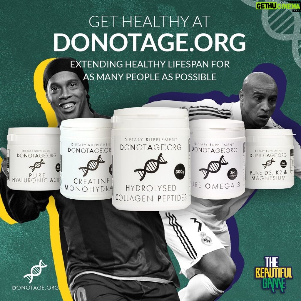 Roberto Carlos Instagram - Very happy with my DoNotAge.org supplements! 💪 This will help with my muscle recovery and health, and also strengthen my joints! Thank you @do.not.age 🔥