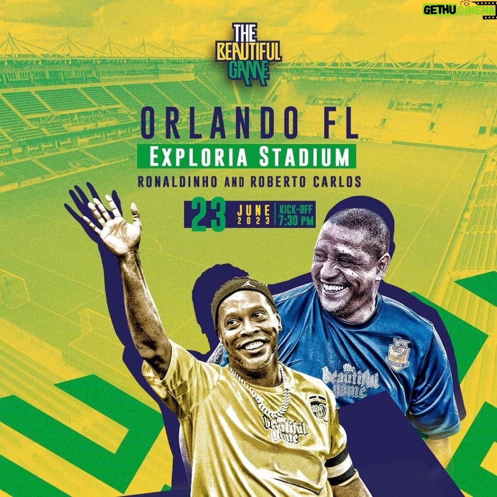 Roberto Carlos Instagram - Be sure to follow @tbgame.official for official updates & info on The Beautiful Game 2023 in Orlando! — Ticketmaster link in @tbgame.official bio — #thebeautifulgame #ronaldinho #r10 #robertocarlos #rc3 #futebol #soccer #orlando