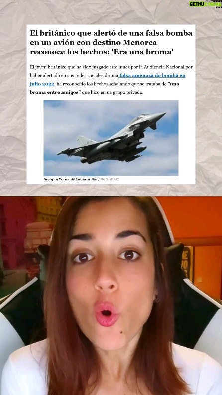 Rocío Vidal Instagram - En juicio por hacer una "broma" en un chat privado sobre explotar un avión. ¿Qué ha pasado con este chaval? Y, lo más importante, ¿Nos espían nuestras conversaciones? ¿Qué opináis?