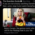 Roisin Conaty Instagram – Morning dreamboats it’s here! GameFace starts tonight at 10pm C4 Lovely write up in the guardian by kind @thisisjuliamorris