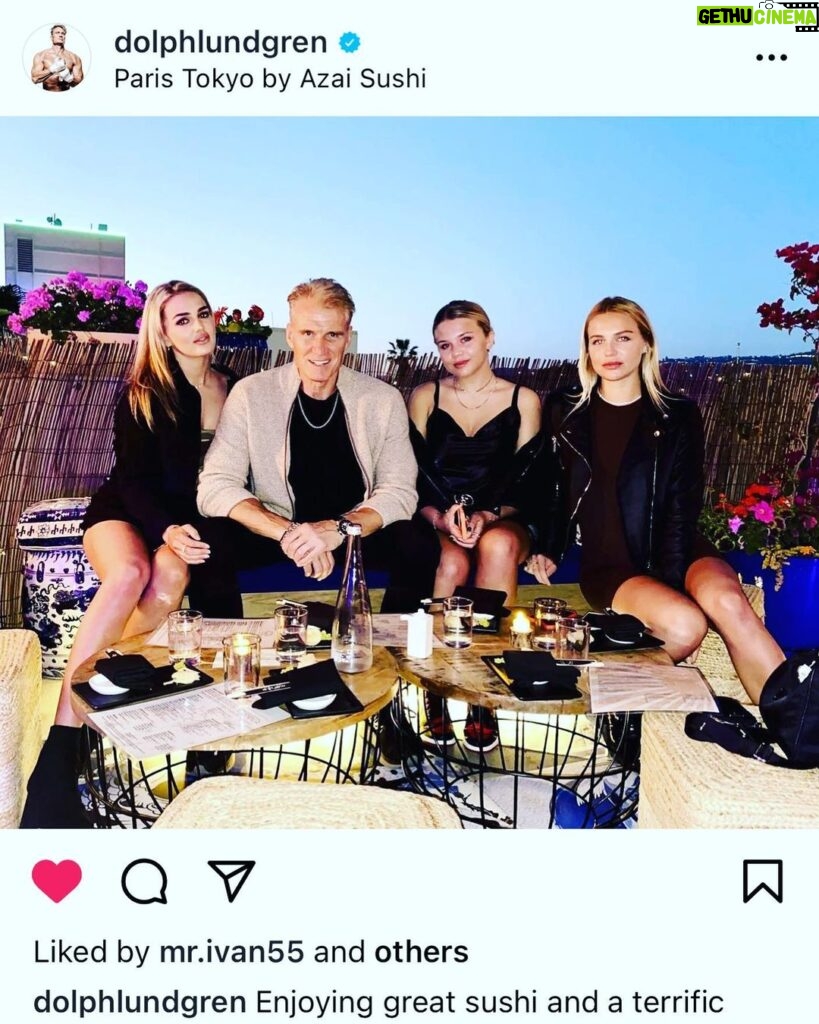 Romain Chavent Instagram - Thanks for coming by last night ❤️❤️It was our Honor & Pleasure to have you @dolphlundgren Great Actor and Forever childhood Hero for all of us @emmakrokdal 🙏🏻
