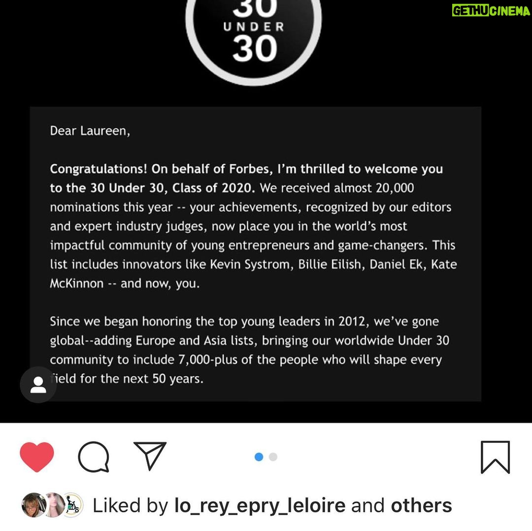 Romain Chavent Instagram - Couldnt be more proud of my lil Cousin @laureenasseo For Becoming one of the 2020 FORBES 30 under 30 😎 Fresh N Lean