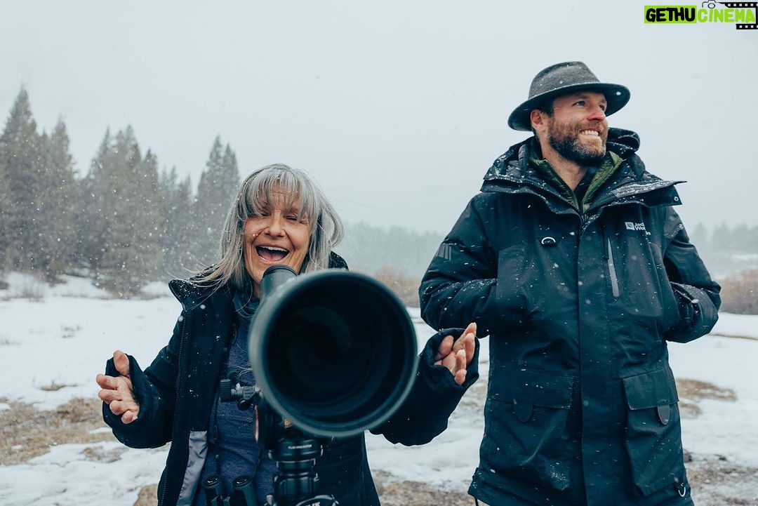 Ronan Donovan Instagram - Some of my favorite encounters in Yellowstone aren’t just with the wildlife. Photo 1 - Taylor Ganz @trganz and I out on Yellowstone’s winter landscape. Some of Taylor’s recent work surrounds forensic investigation of animal kill sites. Check out her 2022 paper - Wildlife whodunnit: forensic identification of predators to inform wildlife management and conservation. Photo 2 - Melba Coleman @opticsyellowstone and her spotting scope sharing some roadside wolf tales on a wintery day in Yellowstone. 📷: @willsaundersphoto @jackwolfskin #jackwolfskin Yellowstone National Park