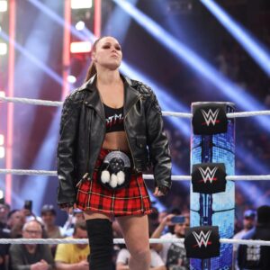 Ronda Jean Rousey Instagram - Thank you @therealkurtangle for for everything you’ve taught me 🙏🏼 hope I did you proud out there last night

Felt great getting back in the ring again and for the first time on #smackdown, feeling better every time I get back out there. Thank you for the warm up @sonyadevillewwe😈 
And @charlottewwe, get some ice and advil bitch, cause we got a show to steal at #wrestlemania38