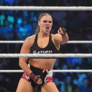 Ronda Jean Rousey Instagram - Thank you @therealkurtangle for for everything you’ve taught me 🙏🏼 hope I did you proud out there last night

Felt great getting back in the ring again and for the first time on #smackdown, feeling better every time I get back out there. Thank you for the warm up @sonyadevillewwe😈 
And @charlottewwe, get some ice and advil bitch, cause we got a show to steal at #wrestlemania38