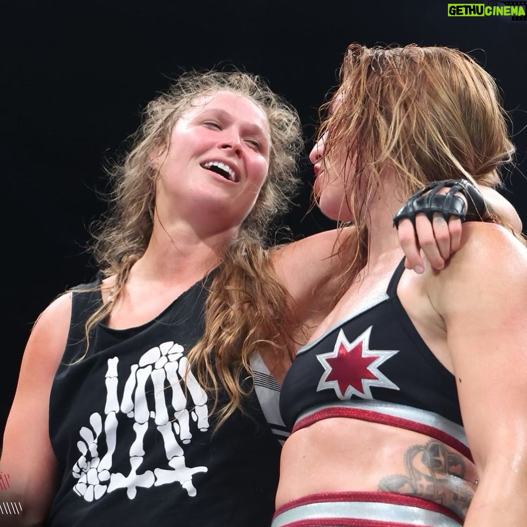 Ronda Rousey Instagram - Apparently kneeing people in the face is great for your hair - @marinashafir is that a smile I see? Thank you @athenapalmer_fg and @billie_starkz for being down to get down at the very last minute, you ladies are killing it