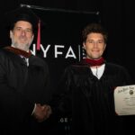 Ronen Rubinstein Instagram - Closing out the year with another pinch me moment ! My Alma Mater, @NewYorkFilmAcademy asked me to be the Commencement Speaker for their Fall Graduation 🎓 I never imagined doing something so insanely special and surreal. They also completely caught me off guard by granting me an Honorary Masters Degree in Fine Arts 🤯 I guess I’m a scholar now 👨🏻‍🎓 THANK YOU SO MUCH ! And to the graduating class of 2023, I wish you all the absolute best of luck out there, I cannot wait to watch you guys shine on the big screen, tv screen & stage. CONGRATULATIONS !