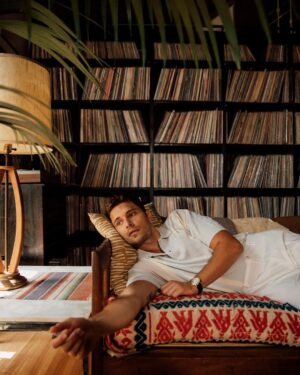 Ronen Rubinstein Instagram - Finally unlocking the Laurel Canyon vault. Summer of 2021, inspired by 1960’s Hollywood. Jonny, Chaise & I came together and spent the entire day creating, laughing, spinning vinyl, sipping good liquor. Good times with good people, during a not so good time in the world. I will forever cherish moments like this. #ShotByShoer #StyledByChaise