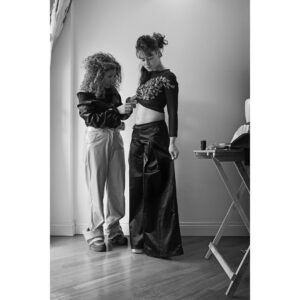 Rosabell Laurenti Sellers Instagram - Behind the scenes for #Berlinale Red carpet look.. thanks to @stacy__wear for making this incredible outfit using recycled plastic!!! Love you so much and looking forward to collaborating again!! 🔥🔥

Photos by @cloudyspics
