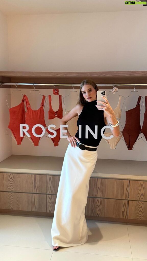 Rosie Huntington-Whiteley Instagram - Celebrating the launch of @roseinc x @hunza.g collection and our incredible new lip cream. Catching up with my girl @marianna_hewitt for her podcast. Spending time with my amazing team and meeting with beauty editors. Good Day LA 🌞