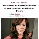 Rosie Perez Instagram - YAY! I am so proud to be a part of this show and cast! Thank you so much #BillyCrystal #MAJOR for inviting me on board! Thank you to @appletv for another one! I can’t wait for this to come out. I hope you all will enjoy. @so_tar_gone @vision.pr @innovativeartists @deadline #rosycordova