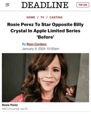 Rosie Perez Instagram - YAY! I am so proud to be a part of this show and cast! Thank you so much #BillyCrystal #MAJOR for inviting me on board! Thank you to @appletv for another one! I can’t wait for this to come out. I hope you all will enjoy. @so_tar_gone @vision.pr @innovativeartists @deadline #rosycordova