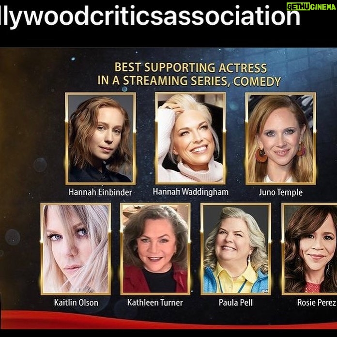 Rosie Perez Instagram - Yay!!!! #BestSupportingActress #nominee Thanks @hollywoodcriticsassociation !! Honored! And congratulations @kaleycuoco #BestActress & @flightattendantonmax #BestStreamingSeries!! @warnerbrostv @hbomax