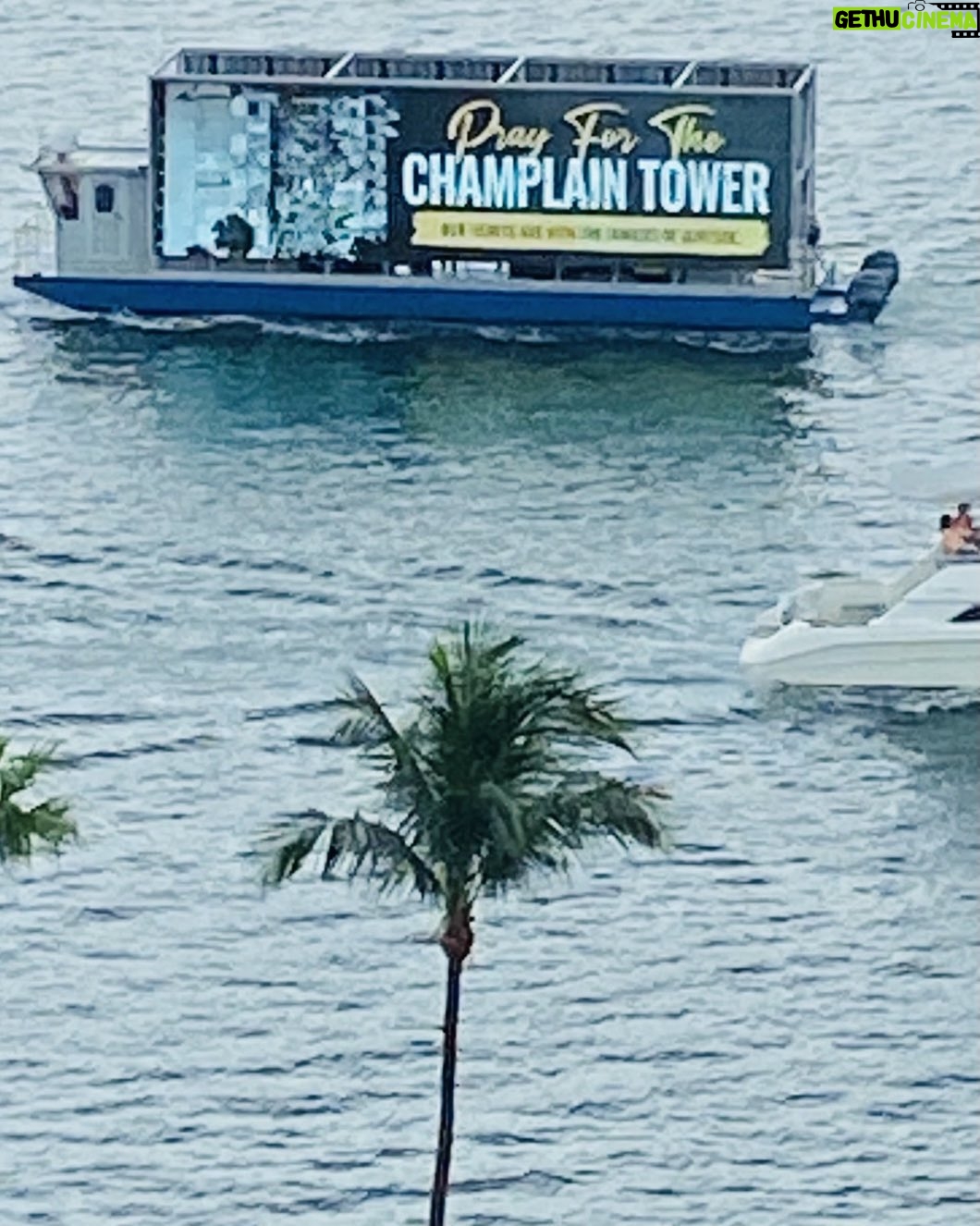 Rosie Perez - 3.7K Likes - Filming in Miami. Looked out my hotel room and saw this. All over Miami support is huge. Still cannot grasp the magnitude of this tragedy. Prayers to all. #ChamplainTowers #Miami #Surfside #Miami