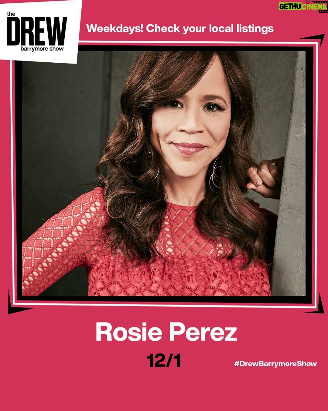 Rosie Perez - 3.7K Likes - Yay! So excited to be in @thedrewbarrymoreshow TODAY! Can’t wait to see your face @drewbarrymore... virtually speaking 😜🥰❤️❤️❤️ @flightattendantonmax @hbomax #theflightattendant
