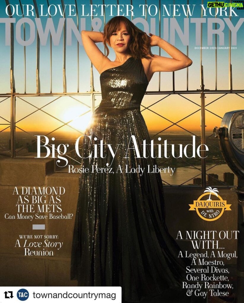 Rosie Perez Instagram - I messed up the previous post by cutting the entire cover off! So sorry @townandcountrymag ! Brooklyn girl makes the cover! Imagine! Yay!!! Again. Thanks so much!!!! Special thanks to @johnnylavoy @karendupiche @vision.pr! #Repost @townandcountrymag with @get_repost ・・・ We ❤️ New York——so much so that we’ve dedicated an entire issue to the city and its most indelible characters. Introducing T&C’s December/January issue, featuring born and bred New Yorker @rosieperezbrooklyn on one of three covers. Home, for Perez, has always been Brooklyn, and even as the city has taken a hit in 2020, she has proudly stayed put. Elsewhere in the issue you’ll find tributes to New York as vast as they are personal: We uncover how the New York @mets became the hottest trophy property in town Robert De Niro tells us where to plan our next escape we undercover what it takes to become mayor of the city that never sleeps @alimacgraw and @ryan_o_neal show us what it means to be #RelationshipGoals. Plus, read up on New York’s literary legends, performing powerhouses, and fashion forces—from Gay Talese to @official_lady_bunny, @christopherjohnrogers to the Rockettes with @robbiefairchild—and so much more. Click the link in our bio to read @hunterh’s full interview with Perez. Photography by @danascruggs, styled by @alexanderjulian.