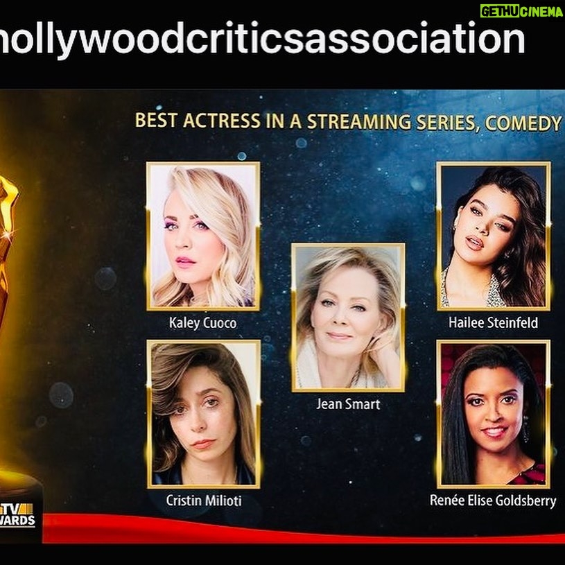 Rosie Perez Instagram - Yay!!!! #BestSupportingActress #nominee Thanks @hollywoodcriticsassociation !! Honored! And congratulations @kaleycuoco #BestActress & @flightattendantonmax #BestStreamingSeries!! @warnerbrostv @hbomax