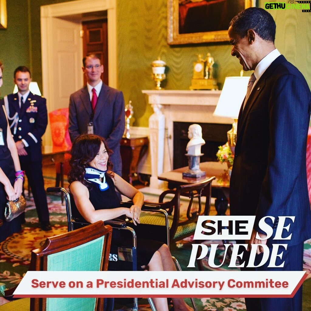 Rosie Perez Instagram - Yay! 1 of my #SheSePuede moments was to be selected to serve on @barackobama Presidential advisory council on #hivaids! (Had broken my neck hence the wheelchair but did not want to miss this day!) NEVER thought I’d be picked to be a part of something so amazing. Just kept my head down fighting the good fight #Aids. Join us and post your #shesepuede moment! This is a community for us Latinas by Latinas! Yay!